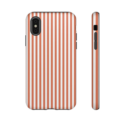 Tough Premium Peach Stripes Phone Case Gift for Her - For Apple iPhone 16 Pro Max 16e iPhone 15 Pro iPhone Iphone 14 Plus 13 Pro 12 SE XR - Studio40ParkLane