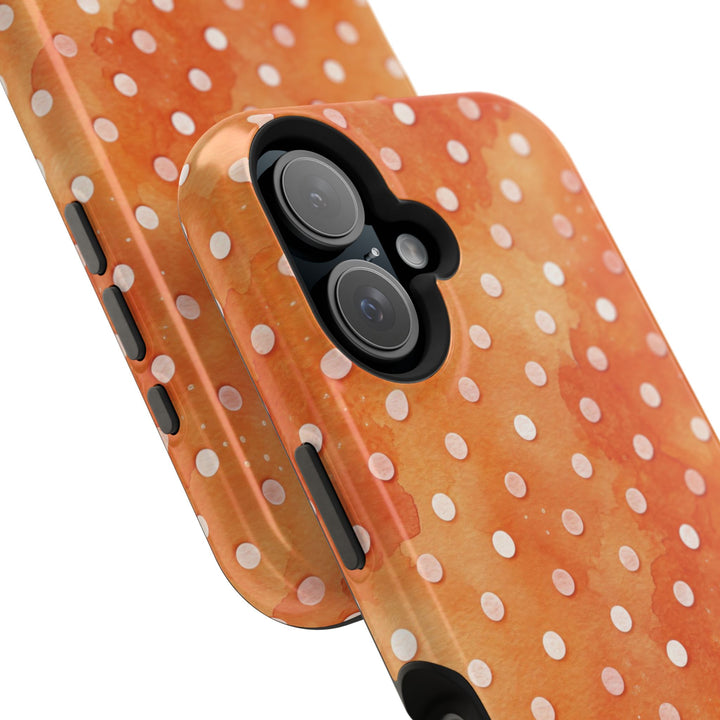Aesthetic Tough Magsafe Orange Polka Dots Phone Case - For iPhone 17 Pro Max iPhone 16 Pro iPhone 15 Iphone 14 Plus 13 Pro 12 11 10 XR - Studio40ParkLane