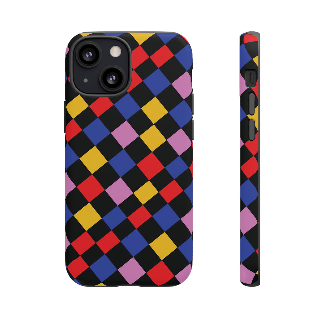 Aesthetic Tough Colorful Checkerboard Phone Case Premium - For iPhone 17 Pro Max iPhone 16 Pro iPhone 15 Iphone 14 Plus 13 Pro 12 11 10 XR - Studio40ParkLane