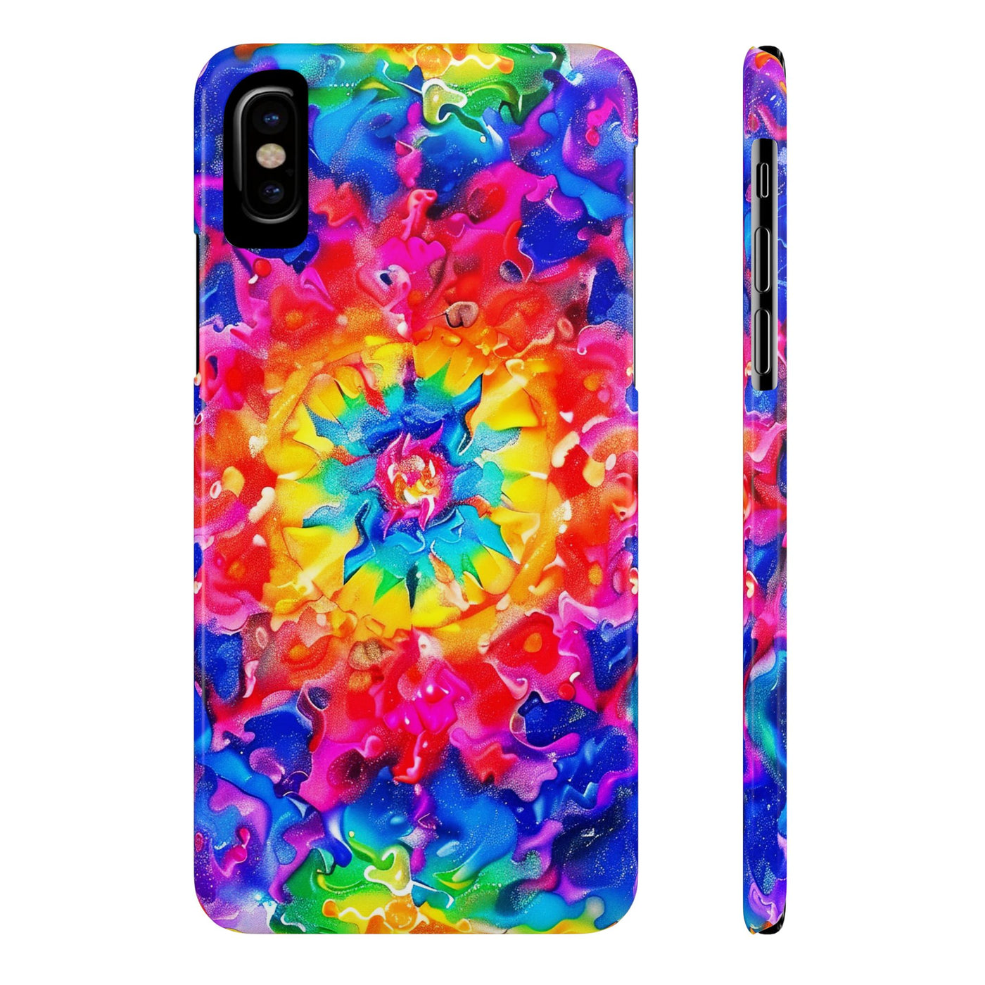 Slim Tie Dye Faux Glitter Gift for Her Cute Phone Cases for Iphone 16 Pro Max | iPhone 15 Case | iPhone 15 Pro Max Case, Iphone 14, Iphone 14 Pro Max, Iphone 13 12 11 8 7