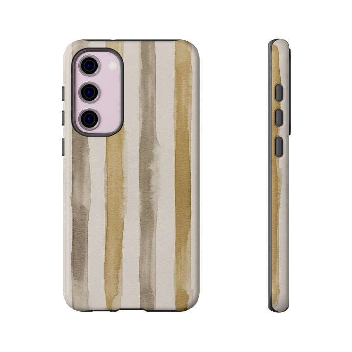 Tough Cute Brown Beige Stripes Phone Case, for IPhone 17 Pro Max | Iphone 17 Air, Iphone 16, IPhone 15, 14 13 12, Samsung Galaxy S26, S25, S24, S23 - Studio40ParkLane