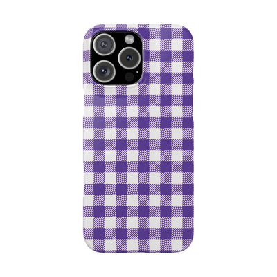 Slim Purple Gingham Gift for Her Cute Phone Cases for Iphone 16 Pro Max | iPhone 15 Case | iPhone 15 Pro Max Case, Iphone 14, 13, 12, 11, 10, 8, 7