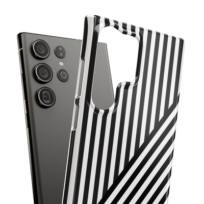 Aesthetic Black White Stripes Cute Phone Case Sleek Snap - For iPhone 17 Pro Max iPhone 16 Pro iPhone 15 Iphone 14 Plus 13 Pro 12 11 10 Gift - Studio40ParkLane