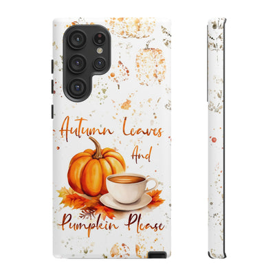 Impact Resistant, Fall Leaves Pumpkin Pie, Cute Phone Cases for Samsung S24, S23, S22, S21, IPhone 15 pro Iphone 14 pro Iphone 13 IPhone 12 Iphone 11