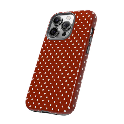 Aesthetic Tough Clay Red Polka Dots Premium Phone Case - For iPhone 17 Pro Max iPhone 16 Pro iPhone 15 Iphone 14 Plus 13 Pro 12 11 10 XR XS - Studio40ParkLane