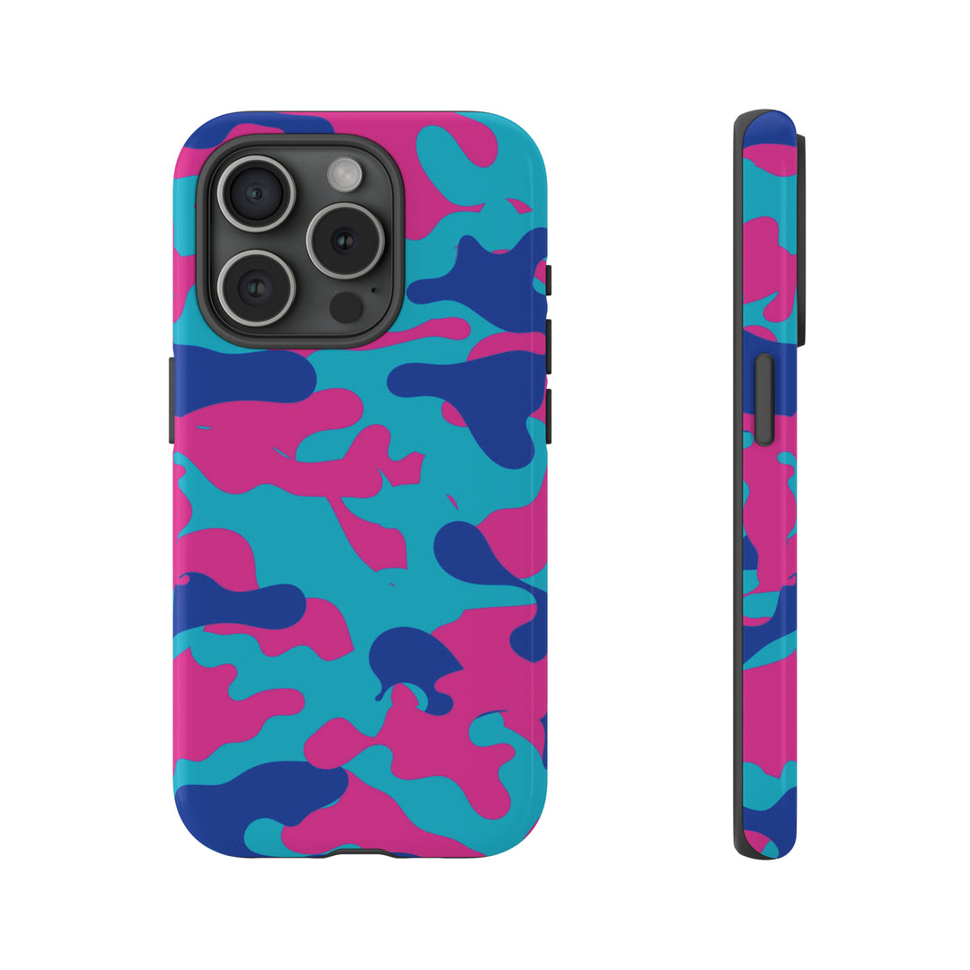 Cute IPhone Case | Blue Pink Camouflage, iPhone 15 Case | iPhone 15 Pro Case, Iphone 14 Case, Iphone 14 Pro Max Case, Protective Iphone Case - Studio40ParkLane