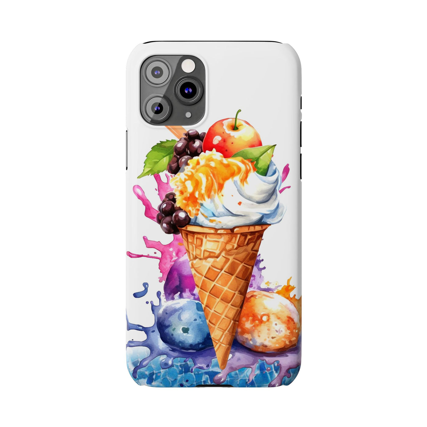 Slim Summer Ice Cream Cone Slim Cute Phone Cases for Iphone  | iPhone 15 Case | iPhone 15 Pro Max Case, Iphone 14, Iphone 14 Pro Max, Iphone 13