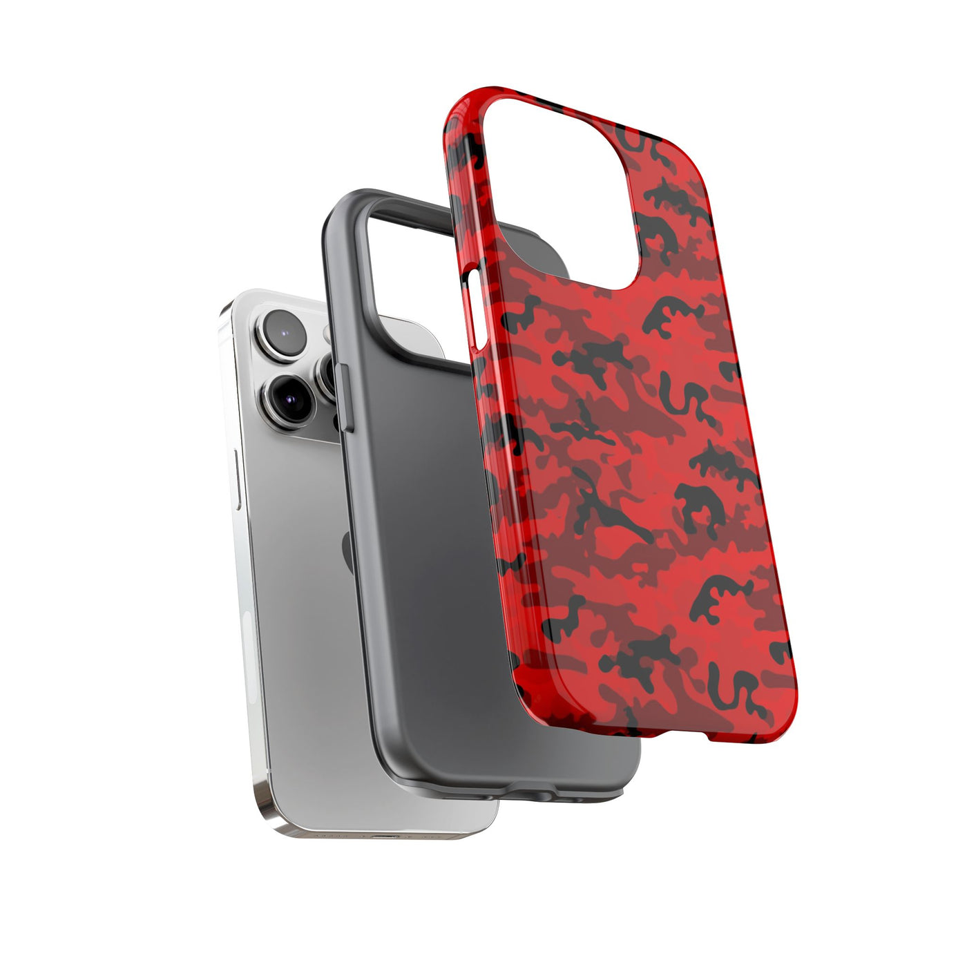 Impact Resistant, Red Camo Camouflage, Cute Phone Cases for Samsung S24, S23, S22, S21, IPhone 15 pro Iphone 14 pro Iphone 13 IPhone 12 Iphone 11