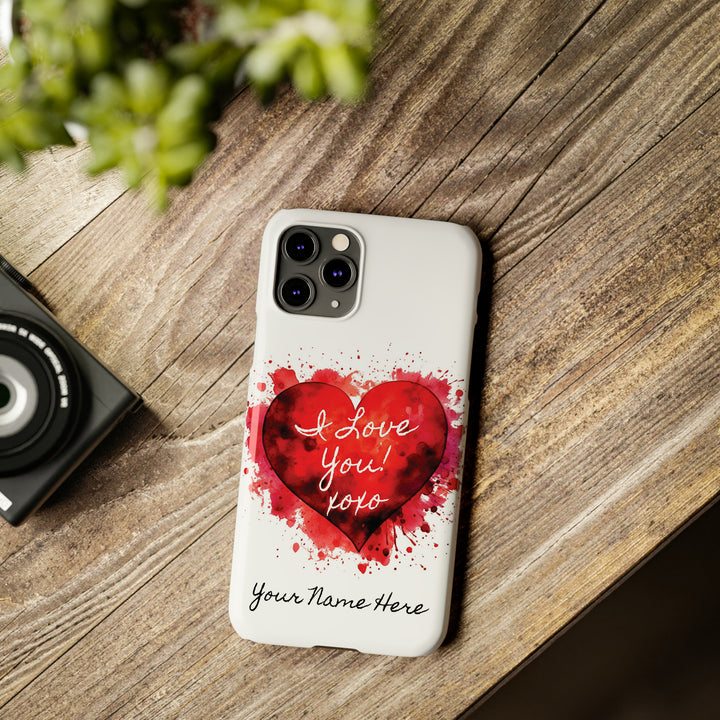 Slim Personalized Slim Cute iPhone Cases - | iPhone 15 Case | iPhone 15 Pro Max Case, Iphone 14 Case, Iphone 14 Pro Max, Iphone 13, Valentine Heart Love - Studio40ParkLane