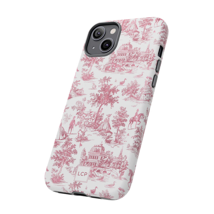 Personalized Custom French Toile Tough Cute Phone Case For Apple iPhone 18, 17, 16, 15 14, Pro Max, Samsung Galaxy S26, S25, S24 Plus Ultra