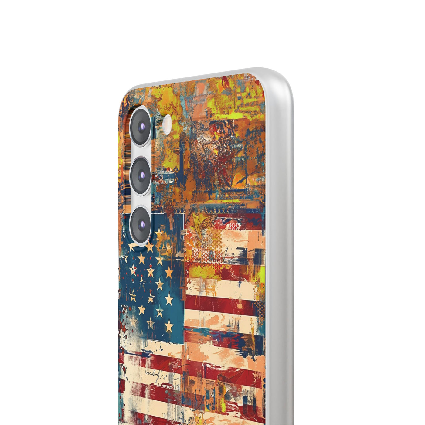 Cute Flexi Phone Cases, US Flag Abstract, Compatible with Samsung Galaxy S23, Samsung S22, Samsung S21, Samsung S20, Galaxy S20 Ultra