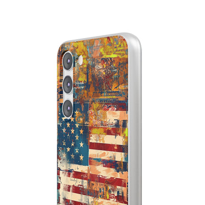 Cute Flexi Phone Cases, US Flag Abstract, Compatible with Samsung Galaxy S23, Samsung S22, Samsung S21, Samsung S20, Galaxy S20 Ultra