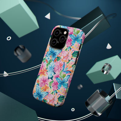 Butterflies Flowers Magsafe Cute Phone Case for Iphone Gift for Her, iPhone 16 Case iPhone 15 Pro Max Case, Iphone 14, Iphone 14 Pro Max, 13, 12