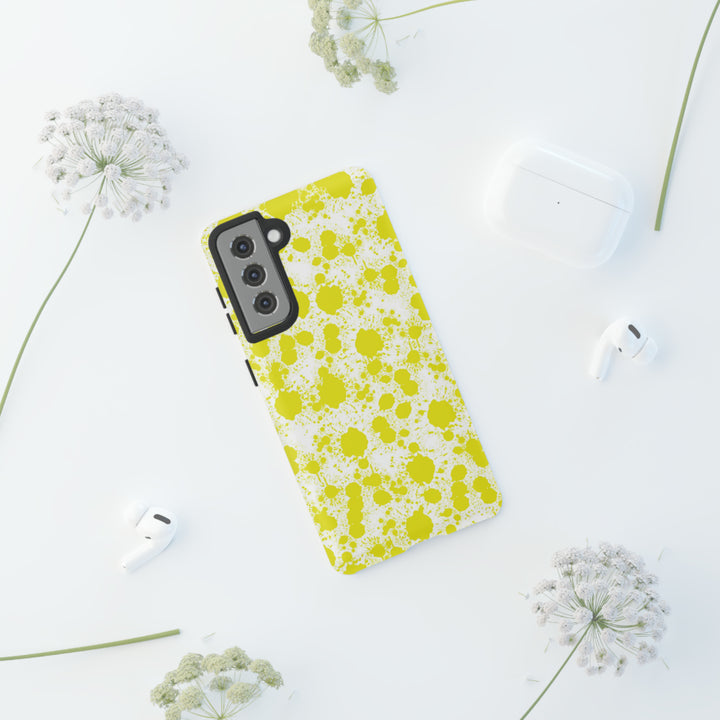 Cool Phone Case | Aesthetic Phone Case | Paint Splash Yellow | For Samsung Galaxy S23, S22, S21, S20 | Luxury Double Layer | Cute - Studio40ParkLane