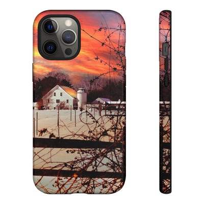 Impact Resistant, Winter Sunset Cute Phone Cases for Samsung S24, S23, S22, S21, IPhone 15 pro Iphone 14 pro Iphone 13 IPhone 12 Iphone 11