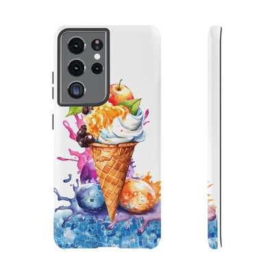 Impact Resistant, Summer Ice Cream Cone, Cute Phone Cases for Samsung S24, S23, S22, S21, IPhone 15 pro Iphone 14 pro Iphone 13 IPhone 12 Iphone 11