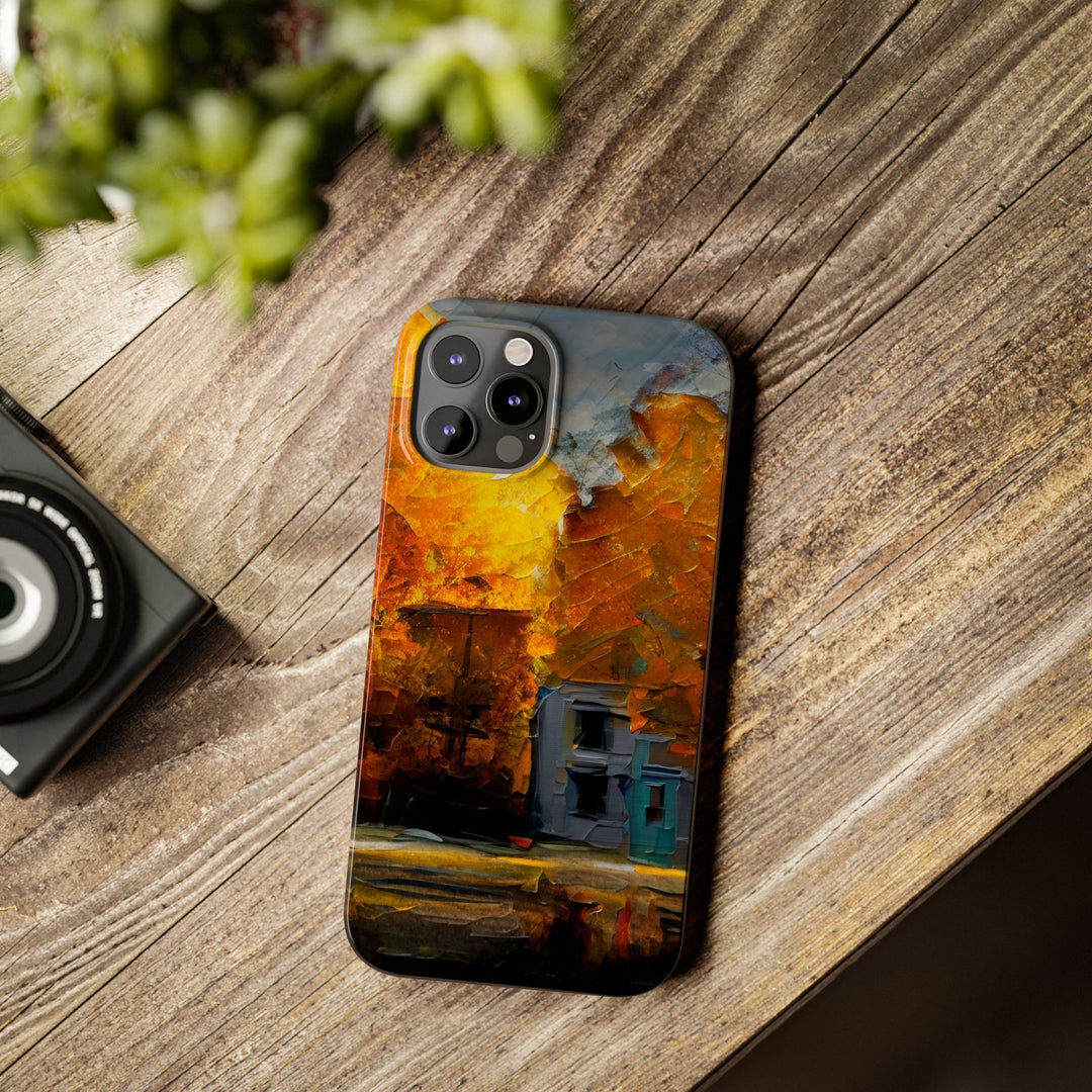 Slim Cute Phone Cases for Iphone - | iPhone 15 Case | iPhone 15 Pro Max Case, Iphone 14 Case, Iphone 14 Pro Max, Iphone 13, Fall Leaves Oil Paint Effect - Studio40ParkLane