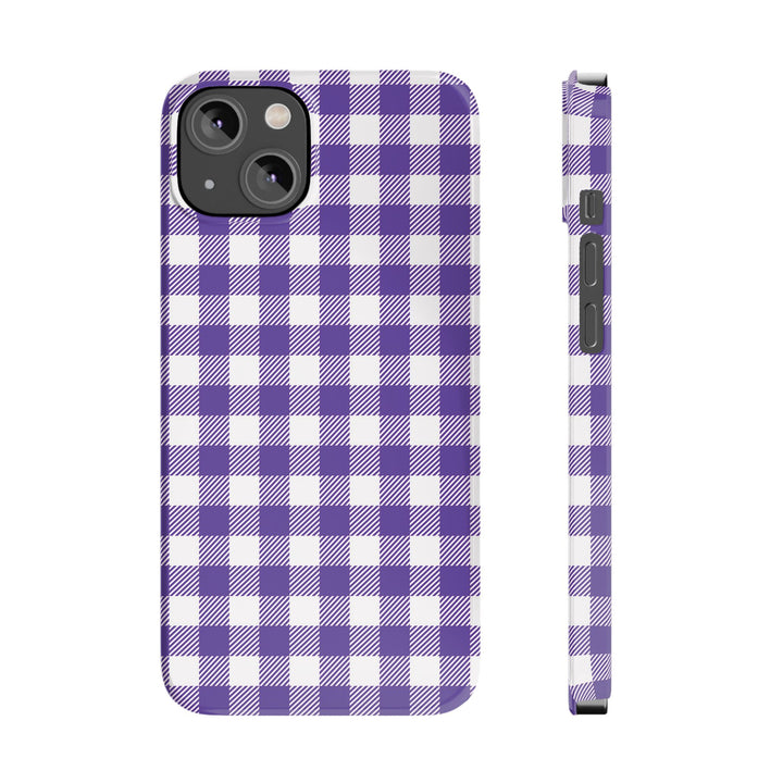Slim Purple Gingham Gift for Her Cute Phone Cases for Iphone 16 Pro Max | iPhone 15 Case | iPhone 15 Pro Max Case, Iphone 14, 13, 12, 11, 10, 8, 7 - Studio40ParkLane