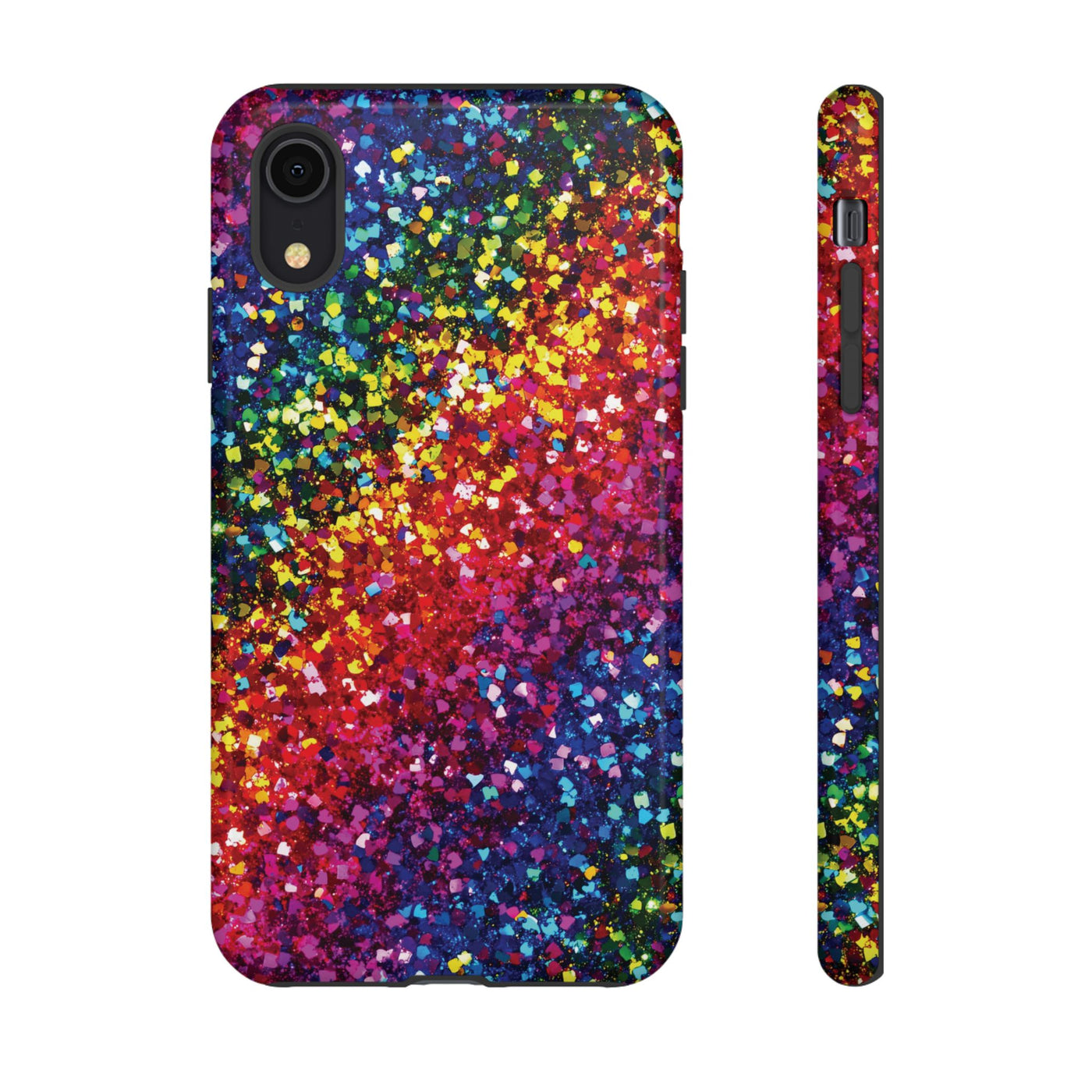 Faux Chic Play on Glitter Effect Cute Phone Case, for IPhone 16 pro Max | Iphone 15, Iphone 14, IPhone 13 Case, 11 8 7, Samsung Galaxy S24, S23, S22, S21, 2 Layer Protection