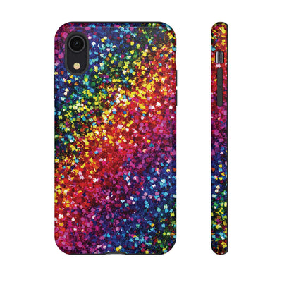 Faux Chic Play on Glitter Effect Cute Phone Case, for IPhone 16 pro Max | Iphone 15, Iphone 14, IPhone 13 Case, 11 8 7, Samsung Galaxy S24, S23, S22, S21, 2 Layer Protection