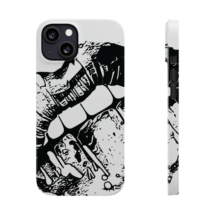Slim Cute Phone Cases for Iphone - | iPhone 15 Case | iPhone 15 Pro Max Case, Iphone 14 Case, Iphone 14 Pro Max, Iphone 13, Smile Lips Black and White - Studio40ParkLane