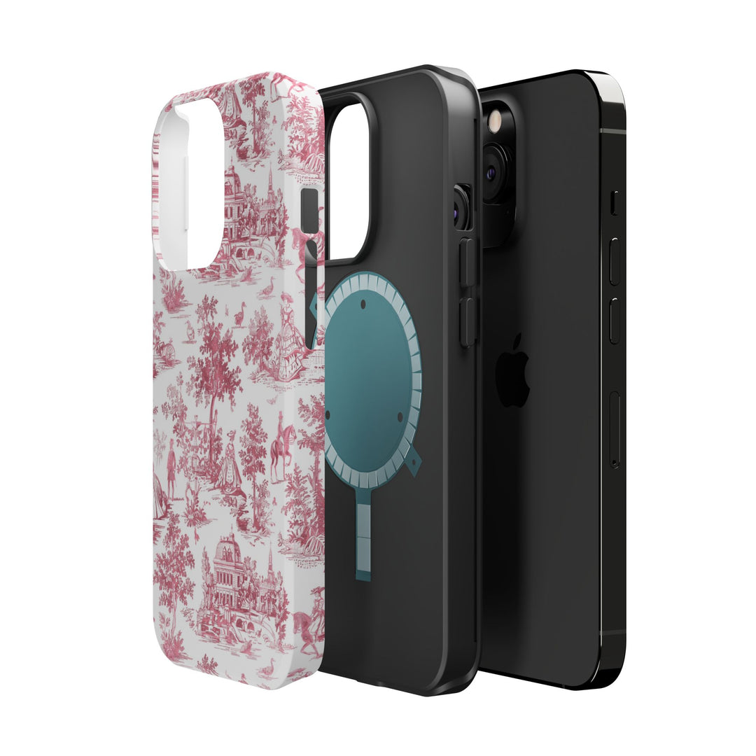 French Pink Toile Magsafe Cute Phone Case for Iphone Gift for Her, iPhone 16 Case | iPhone 15 Pro Max Case, Iphone 14, Iphone 14 Pro Max, Iphone 13, Iphone 12 - Studio40ParkLane