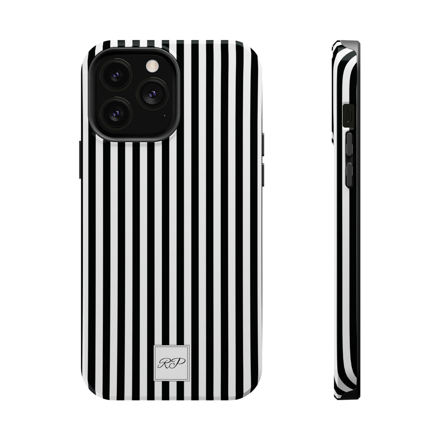 Custom Personalized Black White Striped Magsafe Phone Case for Iphone 17 - | iPhone 16 Pro Max Case | iPhone 15 Case Iphone 14 13 12 11 10 - Studio40ParkLane
