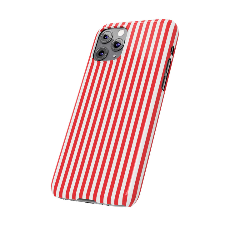 Slim Full Red Striped Cute Phone Case for Iphone 16 - | iPhone 15 Pro Max Case | iPhone 14 Case Iphone 13 12 11 10 9 8 7 XS X Gift for Her - Studio40ParkLane