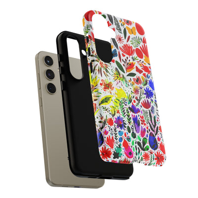 Impact Resistant, Colored Flowers, Cute Phone Cases for Samsung S24, S23, S22, S21, IPhone 15 pro Iphone 14 pro Iphone 13 IPhone 12 Iphone 11