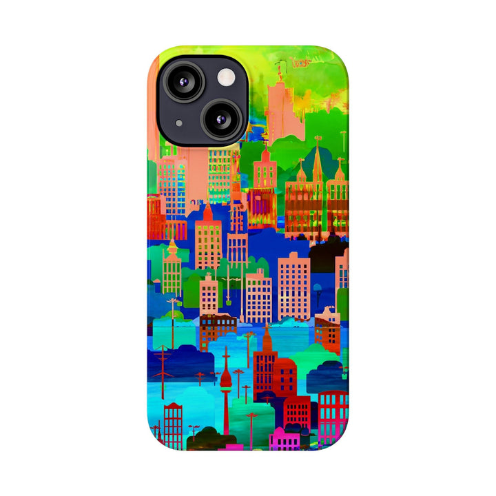 Slim Cute Phone Cases for Iphone - | iPhone 15 Case | iPhone 15 Pro Max Case, Iphone 14 Case, Iphone 14 Pro Max, Iphone 13, Summer City Skyline - Studio40ParkLane