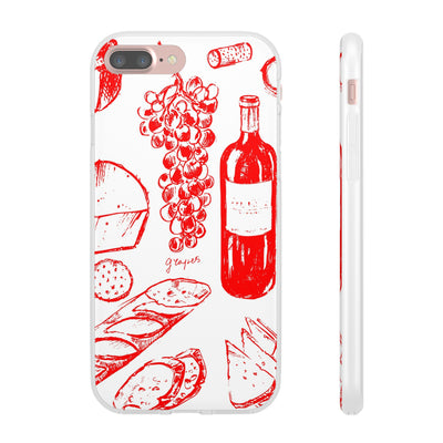 Cute Flexi Phone Cases, French Food Wine Red, Compatible with Samsung Galaxy S23, Samsung S22, Samsung S21, Samsung S20, Galaxy S20 Ultra