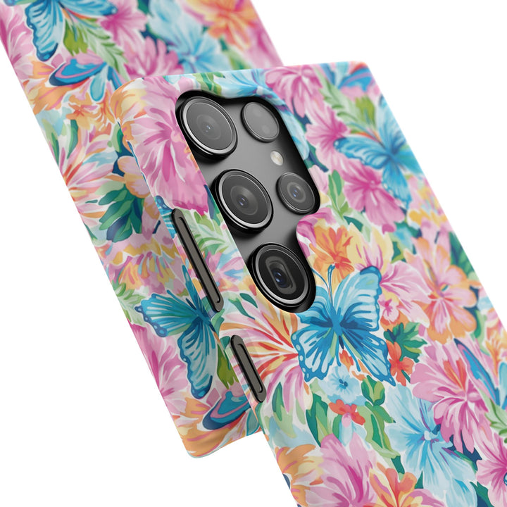 Sleek Snap Butterflies Flowers Cute Phone Case for iPhone 16 15 14 13 12 11 X Xs Max Xr Pro Plus Samsung Galaxy S24 S23 S22 S21 S20 Ultra