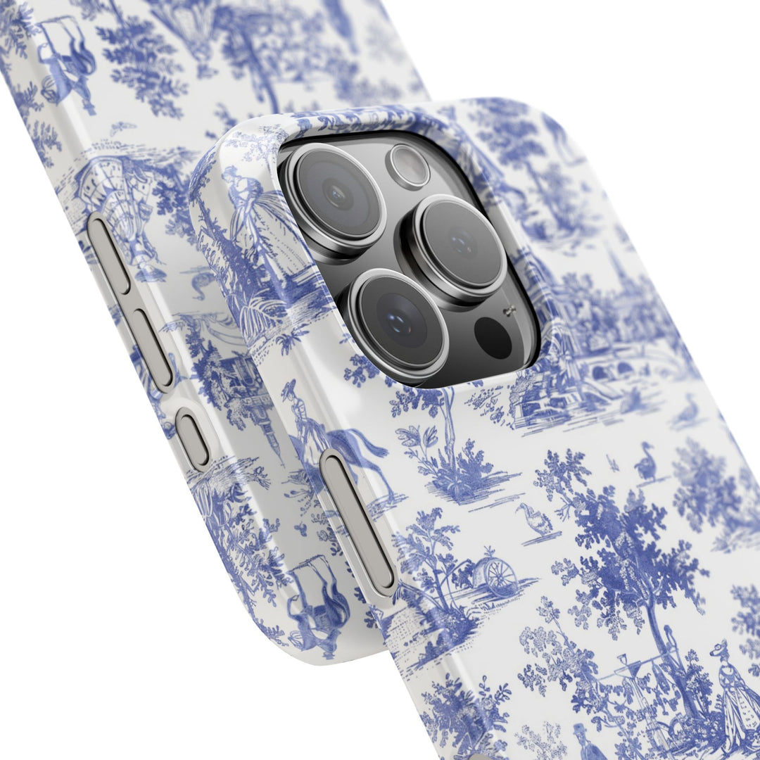 Slim Personalized Slim Blue Vintage French Toile Cute Phone Cases for Iphone 16 Pro Max | iPhone 15 Case | iPhone 15 Pro Max Case, Iphone 14, Iphone 14 Pro Max, Iphone 13 12 11 8 7 - Studio40ParkLane