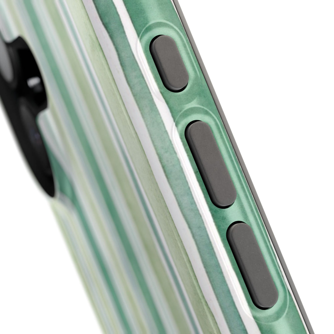 Aesthetic Tough Magsafe Green Stripes Watercolor Phone Case - For iPhone 17 Pro Max iPhone 16 Pro iPhone 15 Iphone 14 Plus 13 Pro 12 11 10 - Studio40ParkLane
