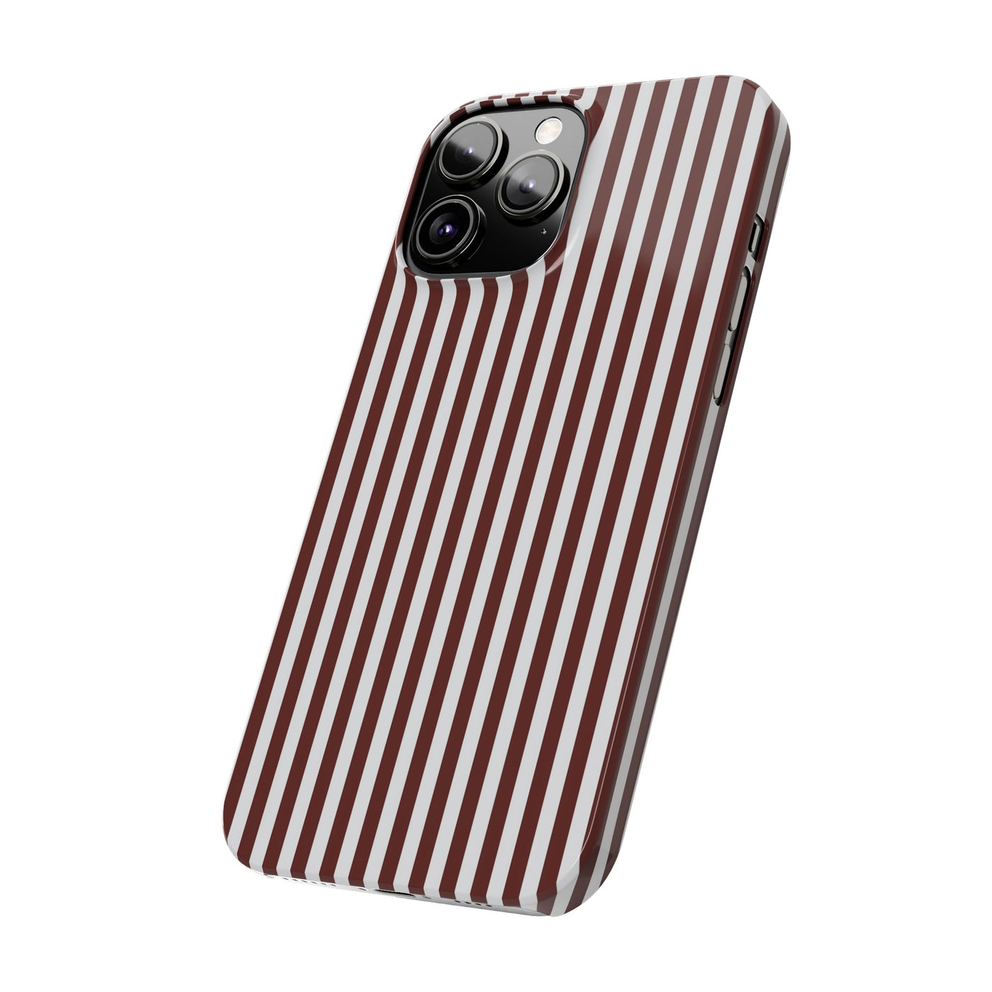 Slim Chocolate Brown Striped Cute Phone Case for Iphone 16 - | iPhone 15 Pro Max Case | iPhone 14 Case Iphone 13 12 11 10 9 8 7 Gift for Her - Studio40ParkLane