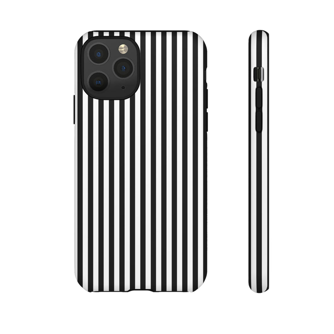 Tough Premium Black White Stripes Phone Case Gift for Her - For Apple iPhone 16 Pro Max 16e iPhone 15 Pro iPhone Iphone 14 Plus 13 Pro 12 SE XR - Studio40ParkLane