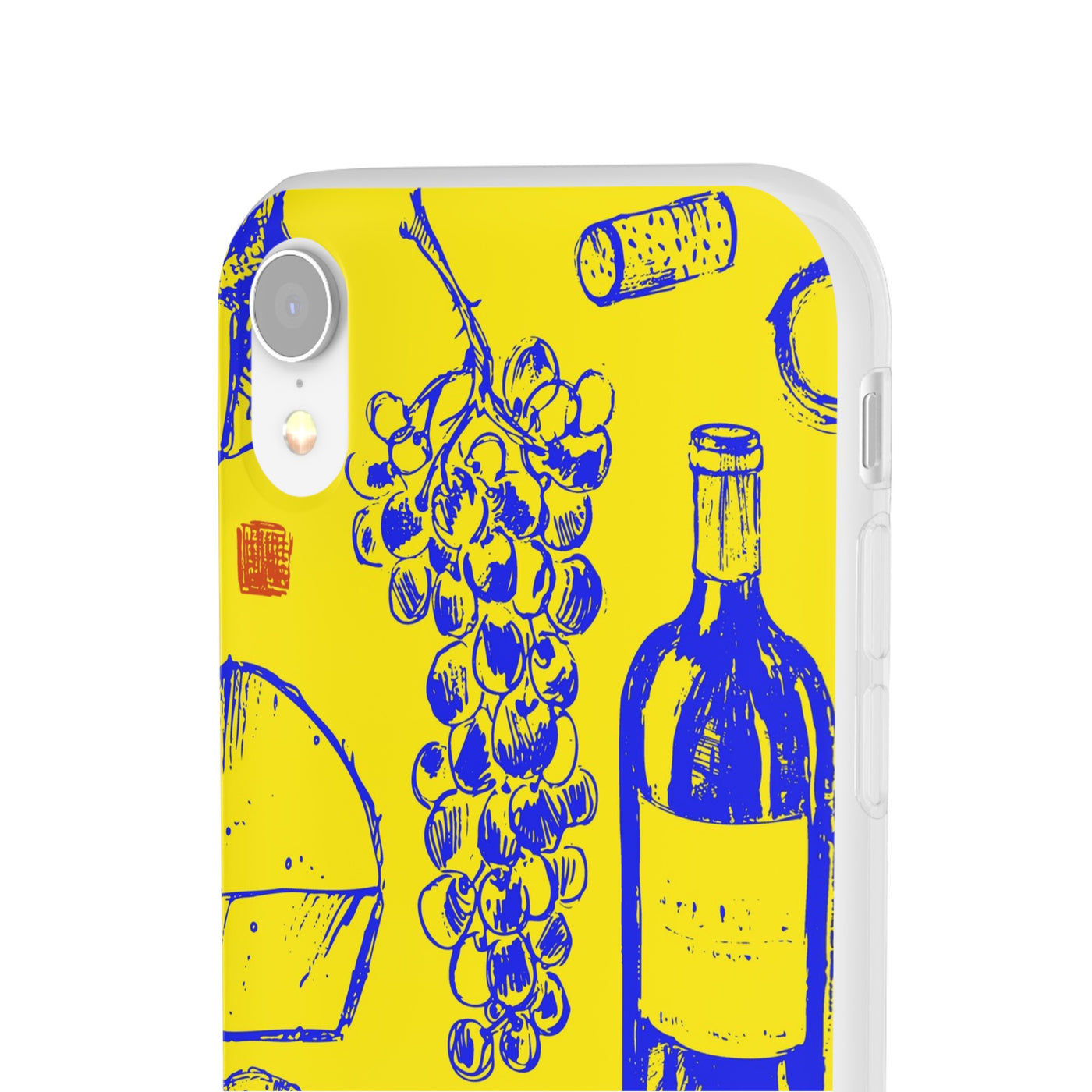 Cute Flexi Phone Cases, French Food Wine Yellow Blue, Compatible with Samsung Galaxy S23, Samsung S22, Samsung S21, Samsung S20, Galaxy S20 Ultra