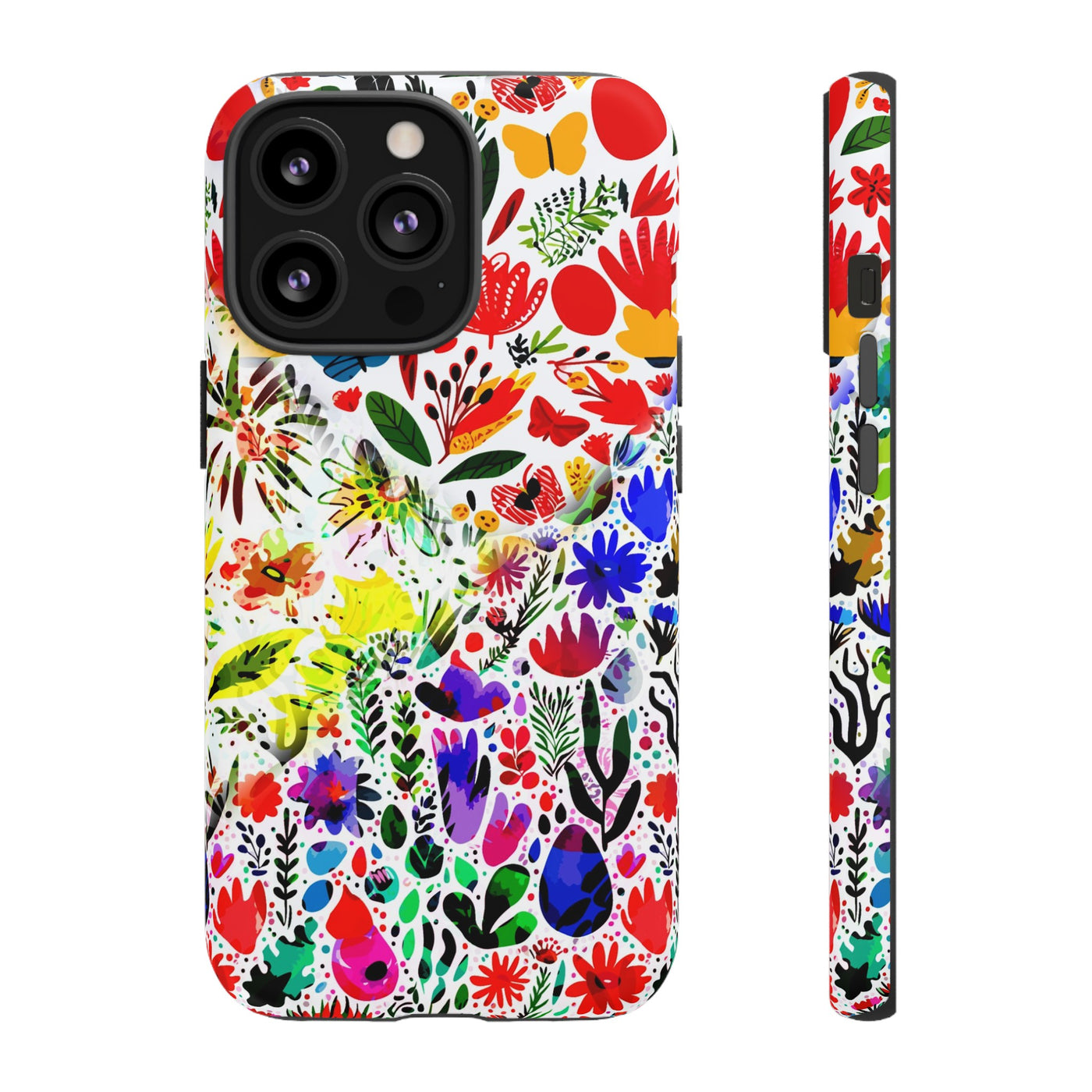 Impact Resistant, Colored Flowers, Cute Phone Cases for Samsung S24, S23, S22, S21, IPhone 15 pro Iphone 14 pro Iphone 13 IPhone 12 Iphone 11