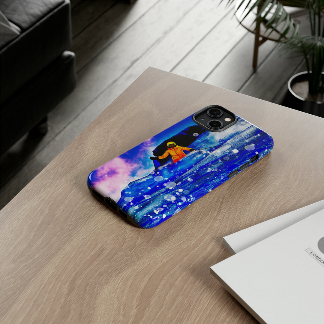 Cute IPhone Case | iPhone 15 Case | iPhone 15 Pro Max Case, Iphone 14 Case, Iphone 14 Pro Max Case IPhone Case for Art Lovers, Skier Mountain - Studio40ParkLane
