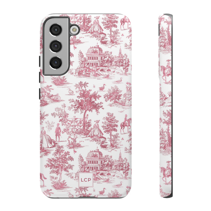 Personalized Custom French Toile Tough Cute Phone Case For Apple iPhone 18, 17, 16, 15 14, Pro Max, Samsung Galaxy S26, S25, S24 Plus Ultra