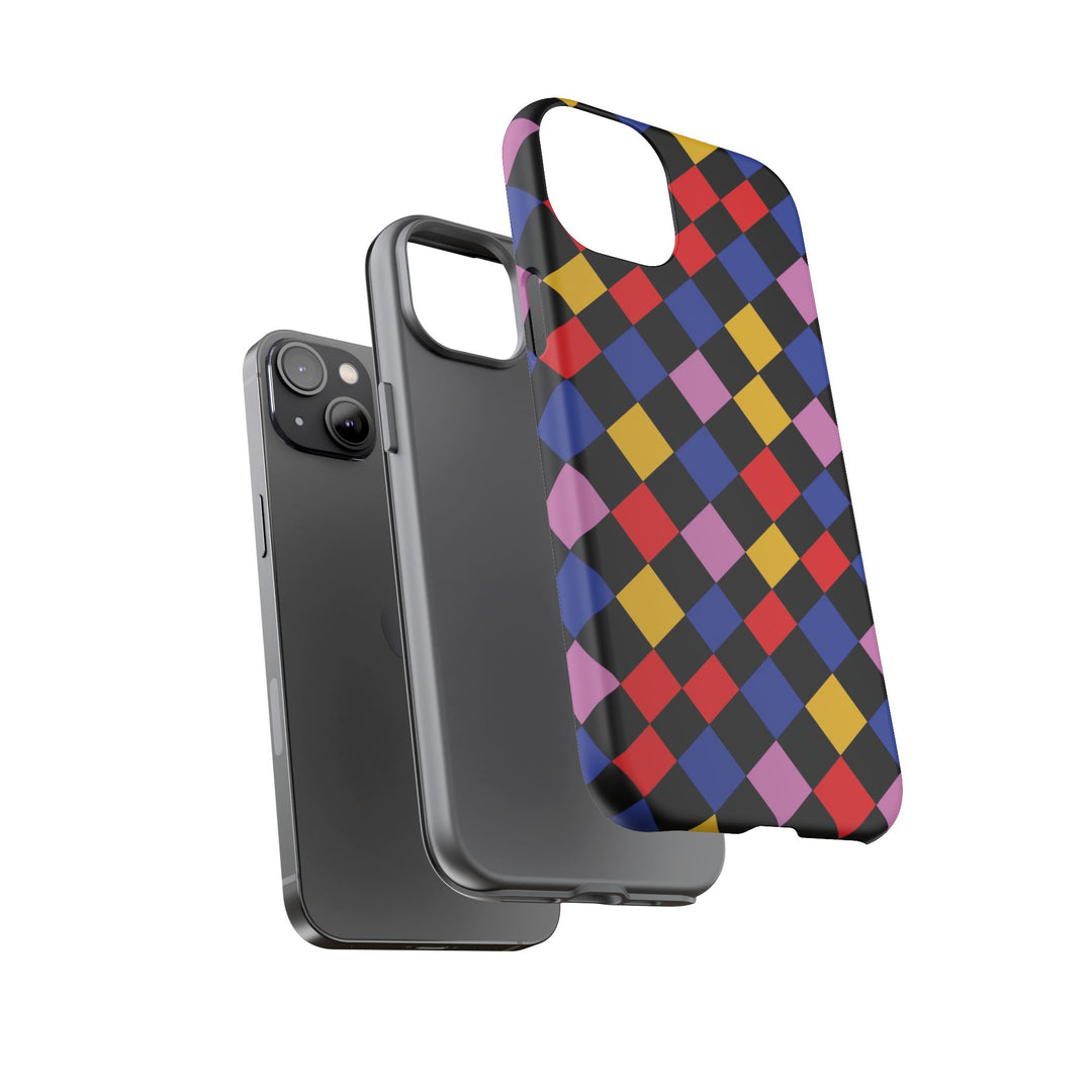 Aesthetic Tough Colorful Checkerboard Phone Case Premium - For iPhone 17 Pro Max iPhone 16 Pro iPhone 15 Iphone 14 Plus 13 Pro 12 11 10 XR - Studio40ParkLane