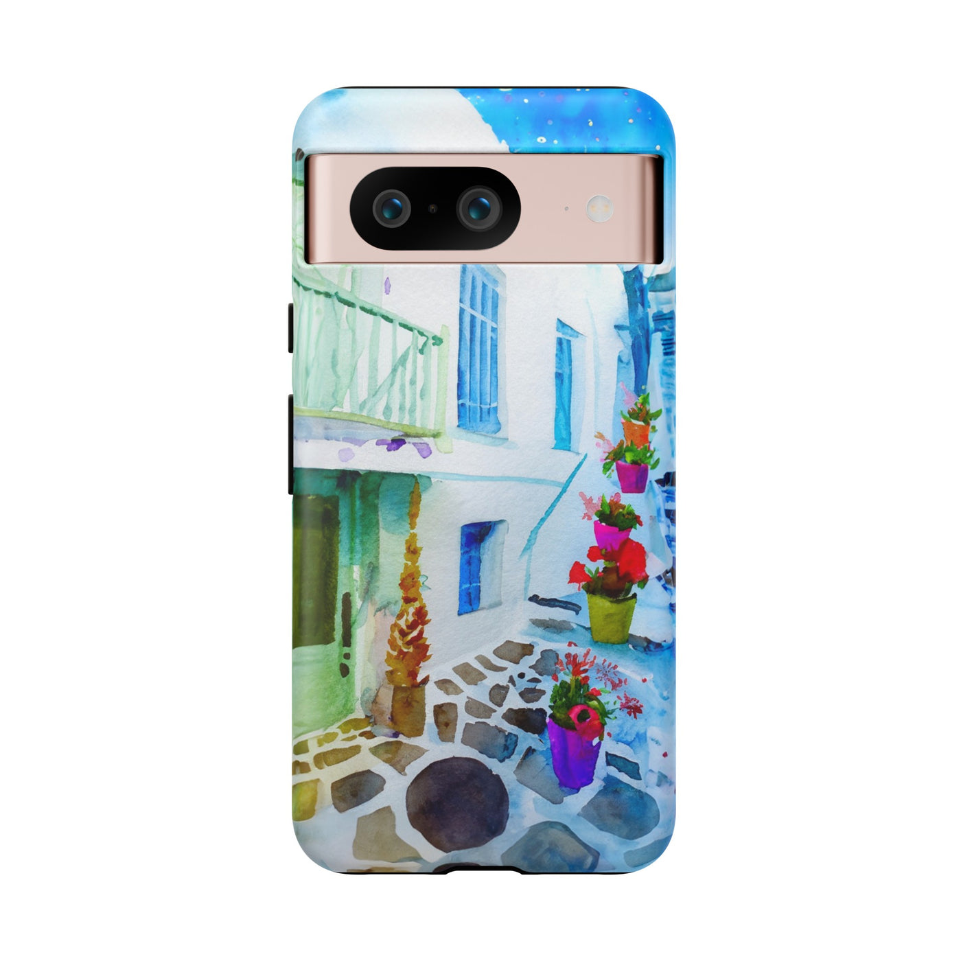 Impact Resistant, Greece House, Cute Phone Cases for Samsung S24, S23, S22, S21, IPhone 15 pro Iphone 14 pro Iphone 13 IPhone 12 Iphone 11