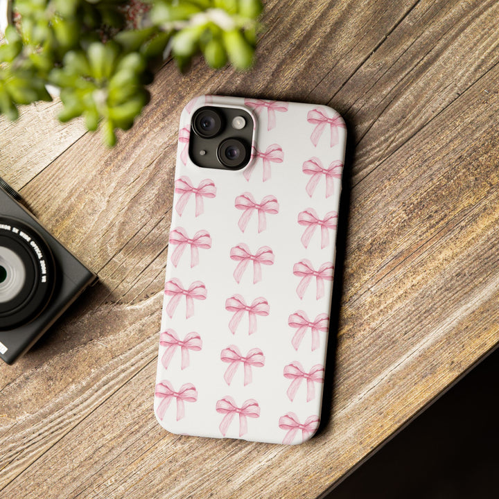 Slim Pink Bows Cute Phone Cases for Iphone 16 Pro Max | iPhone 15 Case | iPhone 15 Pro Max Case, Iphone 14, Iphone 14 Pro Max, Iphone 13 12 11 8 7 - Studio40ParkLane