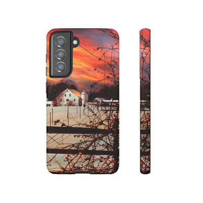 Cute Samsung Phone Case | Aesthetic Samsung Phone Case | Galaxy S23, S22, S21, S20 | Winter Sunset, Protective Phone Case