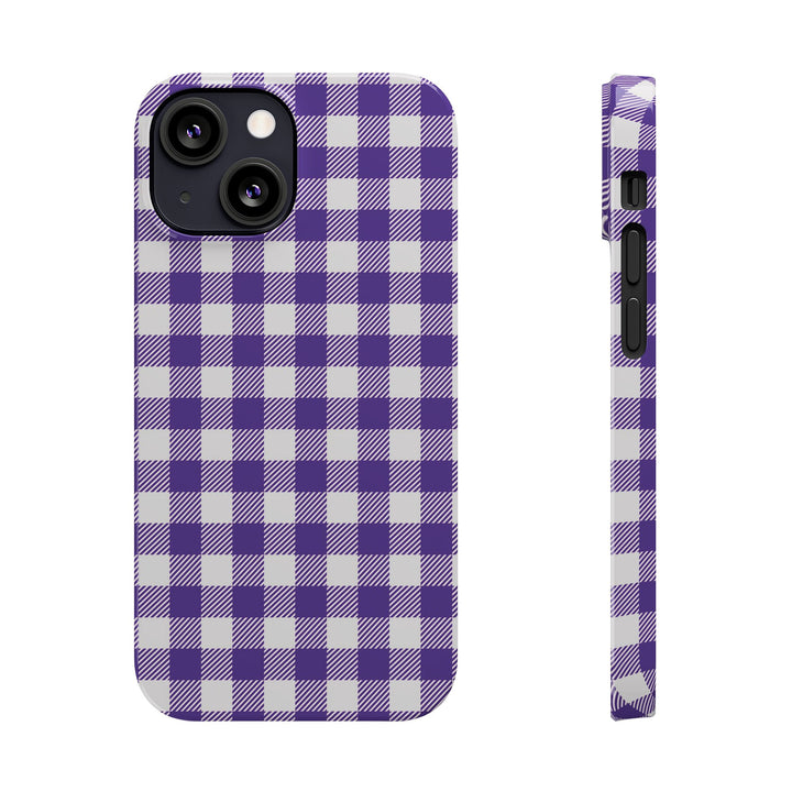 Slim Purple Gingham Gift for Her Cute Phone Cases for Iphone 16 Pro Max | iPhone 15 Case | iPhone 15 Pro Max Case, Iphone 14, 13, 12, 11, 10, 8, 7 - Studio40ParkLane