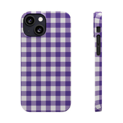 Slim Purple Gingham Gift for Her Cute Phone Cases for Iphone 16 Pro Max | iPhone 15 Case | iPhone 15 Pro Max Case, Iphone 14, 13, 12, 11, 10, 8, 7