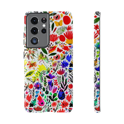 Impact Resistant, Colored Flowers, Cute Phone Cases for Samsung S24, S23, S22, S21, IPhone 15 pro Iphone 14 pro Iphone 13 IPhone 12 Iphone 11