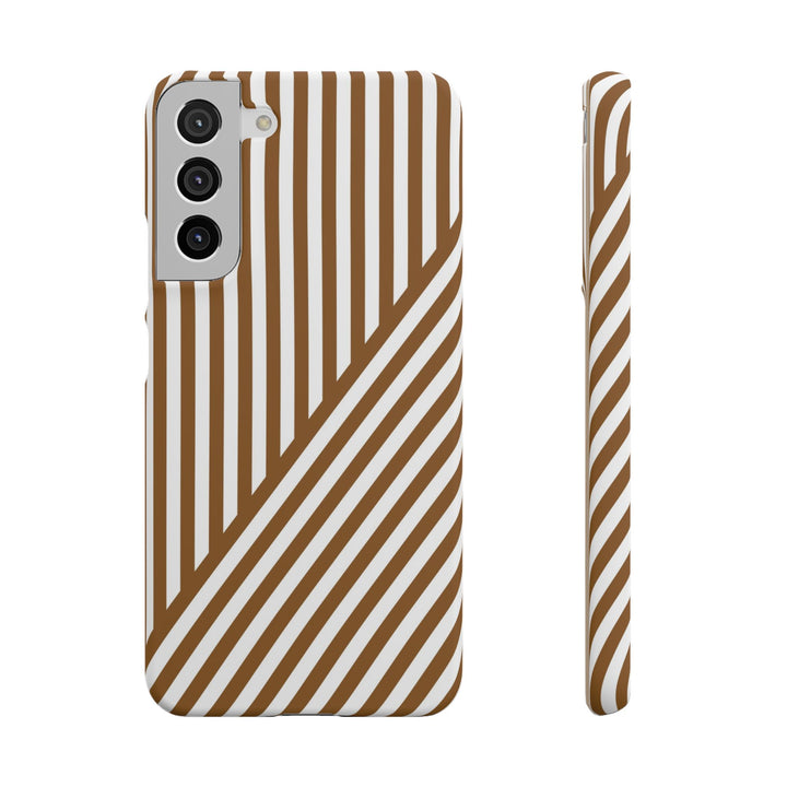 Aesthetic Mocha Brown Stripes Cute Phone Case Sleek Snap - For iPhone 17 Pro Max iPhone 16 Pro iPhone 15 Iphone 14 Plus 13 Pro 12 11 10 Gift - Studio40ParkLane