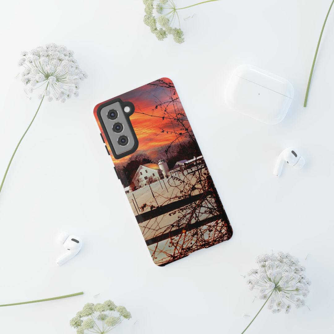 Cute Samsung Phone Case | Aesthetic Samsung Phone Case | Galaxy S23, S22, S21, S20 | Winter Sunset, Protective Phone Case - Studio40ParkLane