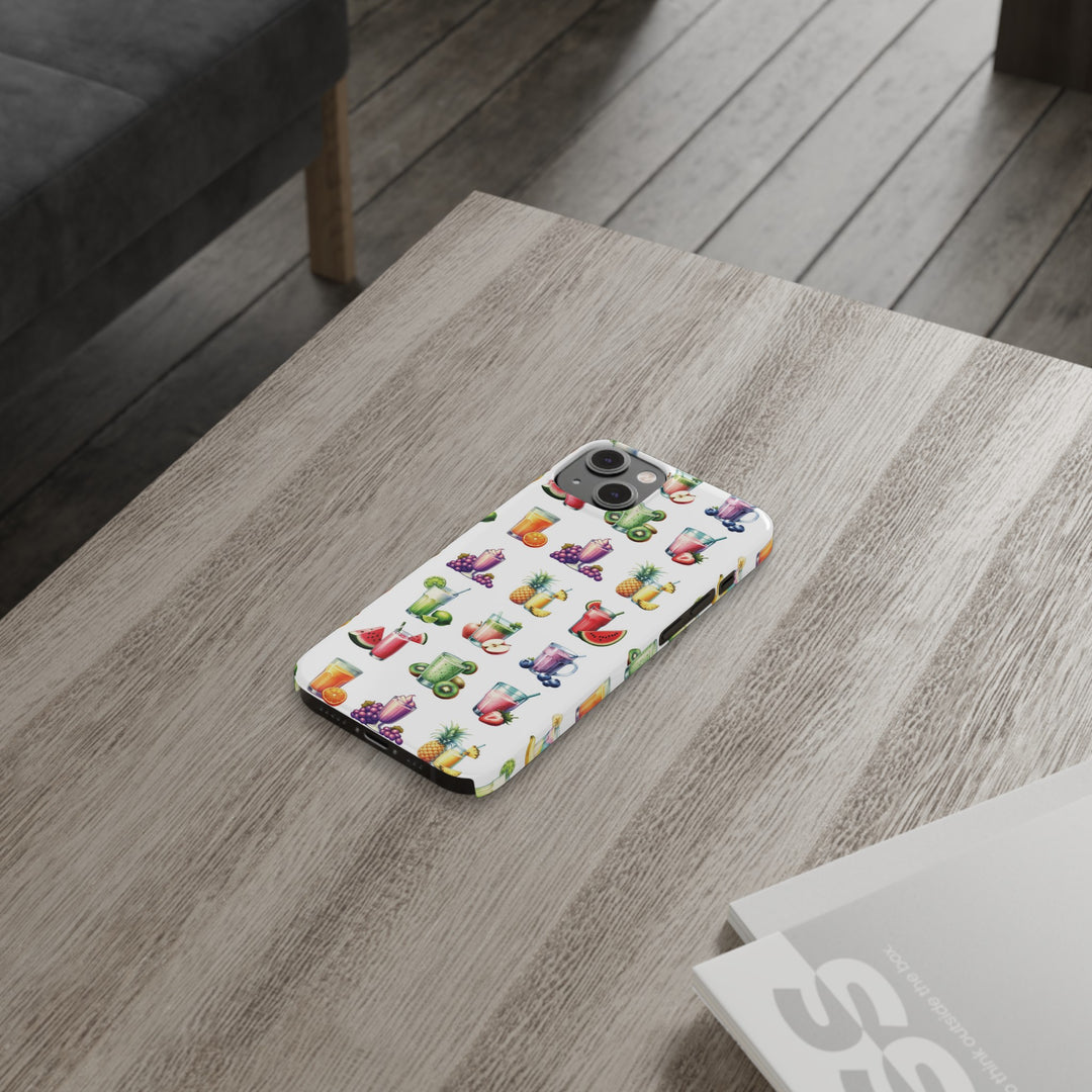 Slim Cute Phone Cases for Iphone - | iPhone 15 Case | iPhone 15 Pro Max Case, Iphone 14 Case, Iphone 14 Pro Max, Iphone 13, Tropical Summer Fruit Cocktail - Studio40ParkLane